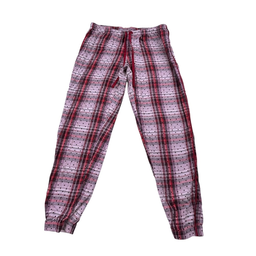 Victoria's Secret Plaid Polka Dot Pajama Pants Red White XS